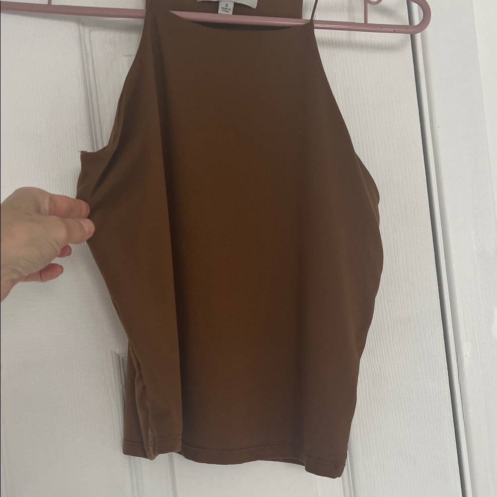 Gaze Brown Tank Top